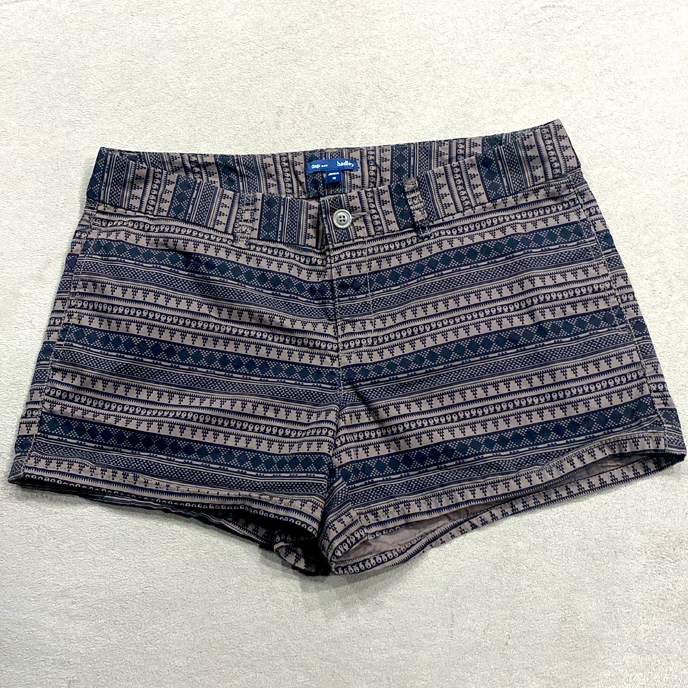 Gap Hadley 100% Cotton YS Twill Geometric Print Over Shorts Women’s Size 12 !